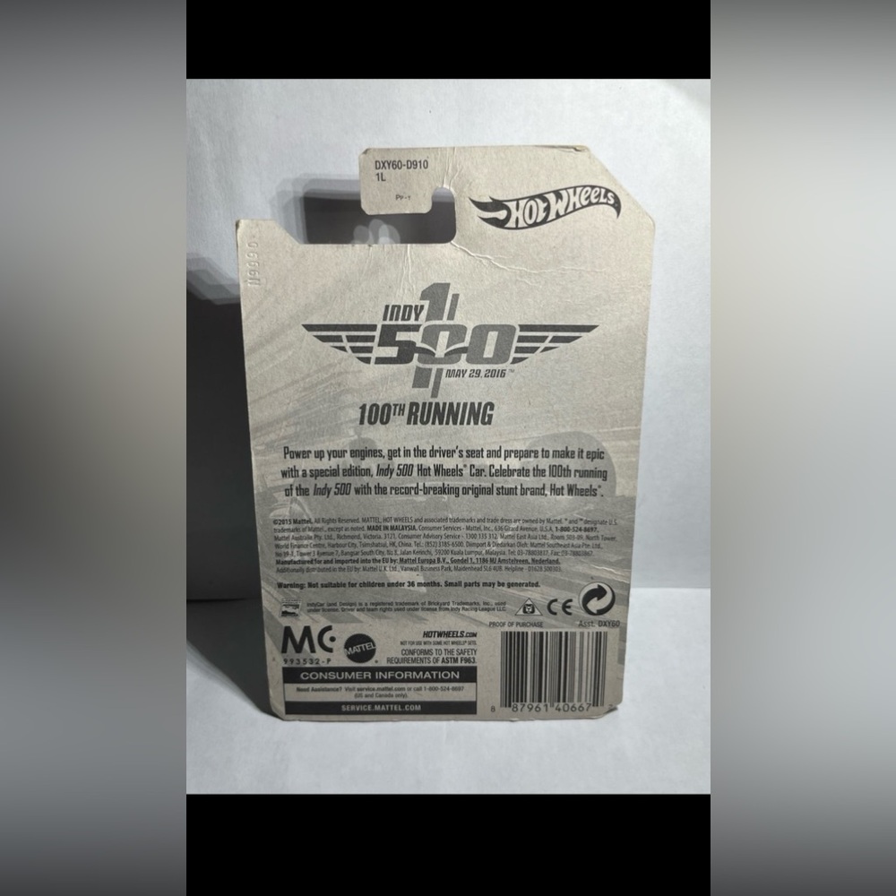 indy 500 2016 hot wheels oval course race car price - Picture 2 of 3